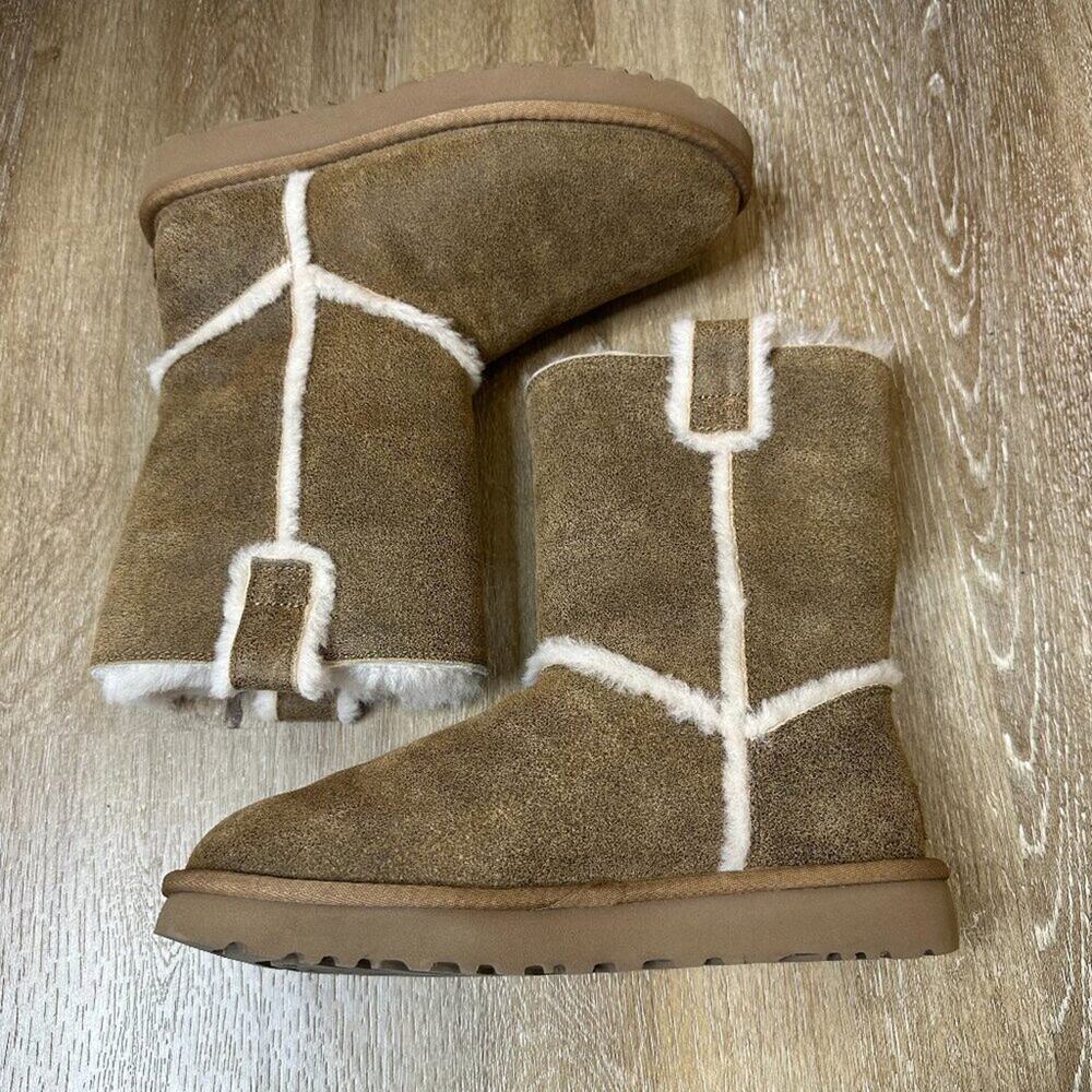 Ugg Classic‎ Short Spill Seam Bomber Boots Chestnut 7